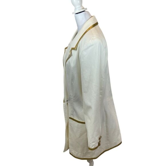 Vintage Lillie Rubin Ivory and Gold Double Breasted Blazer Size 10 Made in USA - Picture 6 of 14
